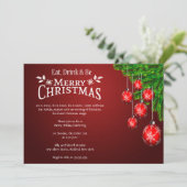 Essen, trinken und sich das Weihnachtsfest zum Par Einladung (Stehend Vorderseite)