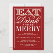 Essen, trinken und sich erfreuen, festliche Weihna Einladung (Vorderseite)