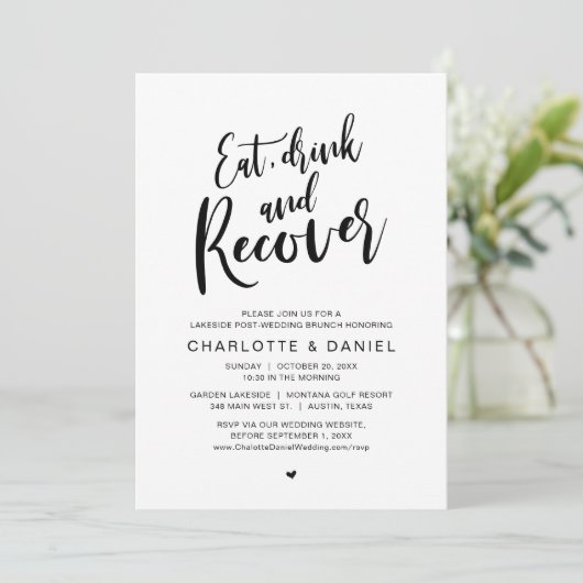 Essen, trinken und sich erholen, der Morgen nach d Einladung (Stehend Vorderseite)