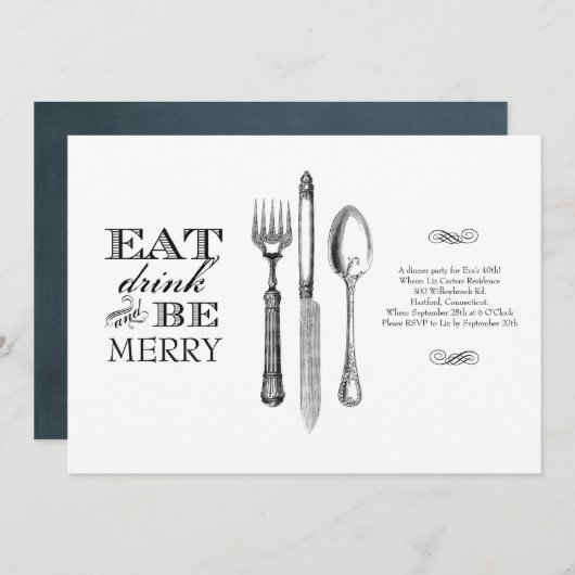 Essen, trinken und sich wohlfühlen | Einladung auf (Vorne/Hinten)