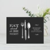 Essen, trinken und sich wohlfühlen | Einladung auf (Stehend Vorderseite)