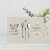 Essen, trinken und sich wohlfühlen | Einladung zu  (Stehend Vorderseite)