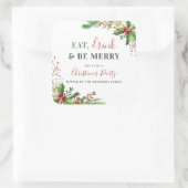 Essen, trinken und sich wohlfühlen | Heiligabend P Quadratischer Aufkleber (Tasche)