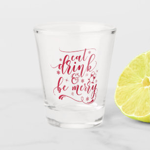 Essen, trinken und sich wohlfühlen in rotem Schieß Schnapsglas
