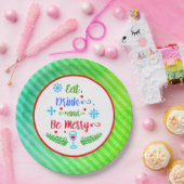 Essen, trinken und sich wohlfühlen, Weihnachten Ur Pappteller (Party)