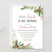 Essen, trinken und sich wohlfühlen | Weihnachts-Pa Magneteinladung (Vorderseite)