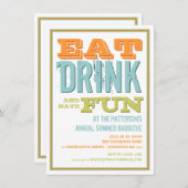 Essen, Trinken und Spaß im Party "Summer GRILLEN" Einladung (Vorne/Hinten)