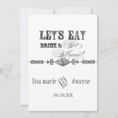 Essen, trinken und Verheiratet feierliche Hochzeit Einladung (Vorderseite)