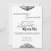 Essen, trinken und Verheiratet feierliche Hochzeit Einladung (Rückseite)