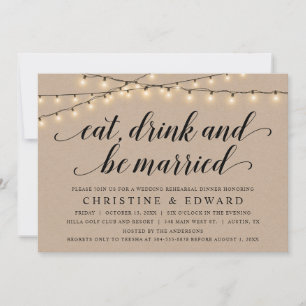 Essen, Trinken und Verheiratet, Hochzeit Probe, Kr Einladung