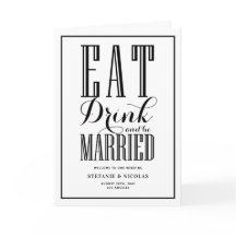 Essen, trinken und Verheiratet Hochzeit.