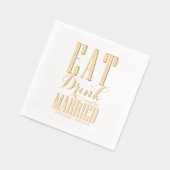 Essen, trinken und Verheiratet Hochzeit sein Servietten Mit Folie (Links)