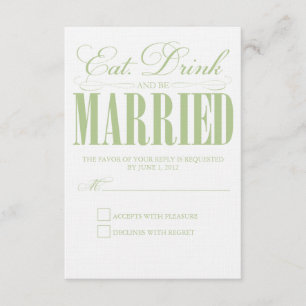 Essen, trinken und Verheiratet sein Antwortkarte RSVP Karte