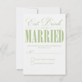 Essen, trinken und Verheiratet sein | Antwortkarte RSVP Karte