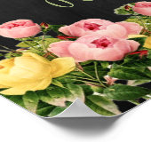 Essen, trinken und Verheiratet sein! Blumenkhalkbo Poster (Ecke)