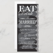 Essen, trinken und Verheiratet sein Chalkboard Hoc (Vorne/Hinten)