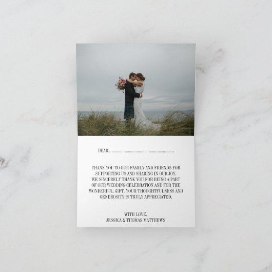 Essen, trinken und Verheiratet sein Chalkboard Hoc Dankeskarte (Innenseite)