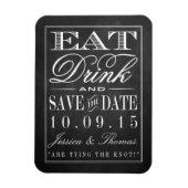Essen, trinken und Verheiratet sein Chalkboard Hoc Magnet (Vertikal)