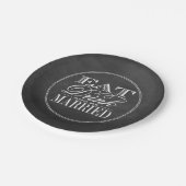 Essen, trinken und Verheiratet sein Chalkboard Hoc Pappteller (Schrägansicht)