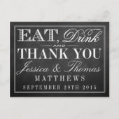 Essen, trinken und Verheiratet sein Chalkboard Hoc Postkarte (Vorderseite)