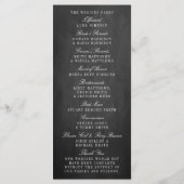 Essen, trinken und Verheiratet sein Chalkboard Hoc Programm (Rückseite)