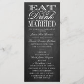 Essen, trinken und Verheiratet sein Chalkboard Hoc Programm (Vorderseite)