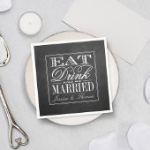 Essen, trinken und Verheiratet sein Chalkboard Hoc Serviette