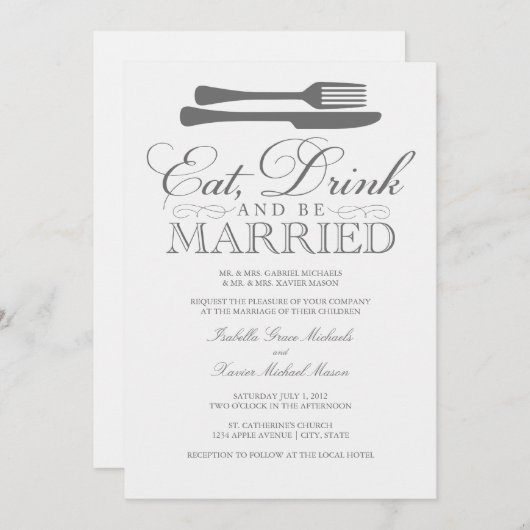 Essen, Trinken und Verheiratet sein| Einladung zur (Vorne/Hinten)