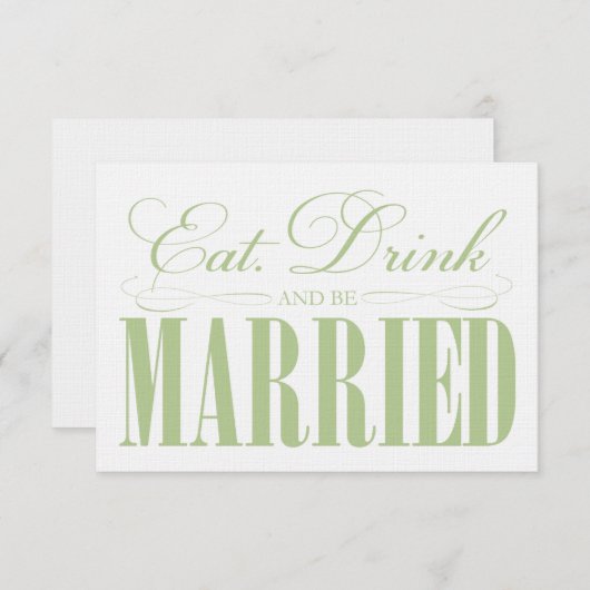 Essen, trinken und Verheiratet sein | Einschließun Begleitkarte (Vorne/Hinten)