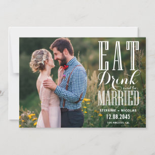 Essen Trinken und Verheiratet sein Foto Save-the-D Magneteinladung