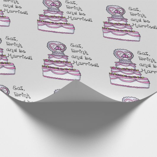 Essen, trinken und Verheiratet sein Geschenkpapier (Ecke)
