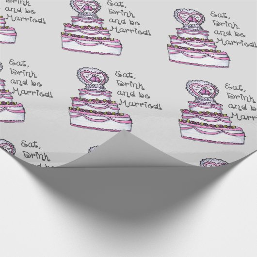 Essen, trinken und Verheiratet sein Geschenkpapier (Ecke)