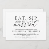 Essen, trinken und Verheiratet sein, Hochzeit Prob Einladung (Vorne/Hinten)