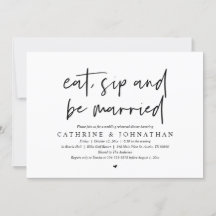 Essen, trinken und Verheiratet sein Hochzeitsessen