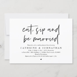 Essen, trinken und Verheiratet sein Hochzeitsessen Einladung