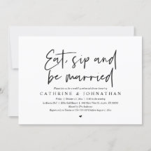 Essen, trinken und Verheiratet sein Hochzeitsessen