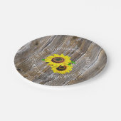 Essen, trinken und Verheiratet sein Holz und Sonne Pappteller (Schrägansicht)