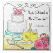 Essen, trinken und Verheiratet sein, individuell a Fliese (Vorderseite)