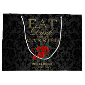 Essen, Trinken und Verheiratet sein - Rot und Schw Große Geschenktüte (Rückseite)