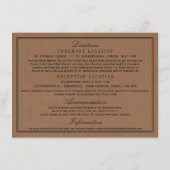 Essen, trinken und Verheiratet sein, rustikale Hoc Begleitkarte (Rückseite)