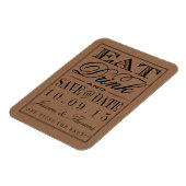 Essen, trinken und Verheiratet sein, rustikale Hoc Magnet (Linke Seite)