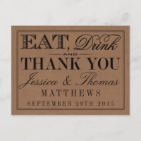 Essen, trinken und Verheiratet sein, rustikale Hoc