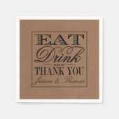 Essen, trinken und Verheiratet sein, rustikale Hoc Serviette (Vorderseite)