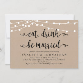 Essen, trinken und Verheiratet sein, rustikale Pro Einladung