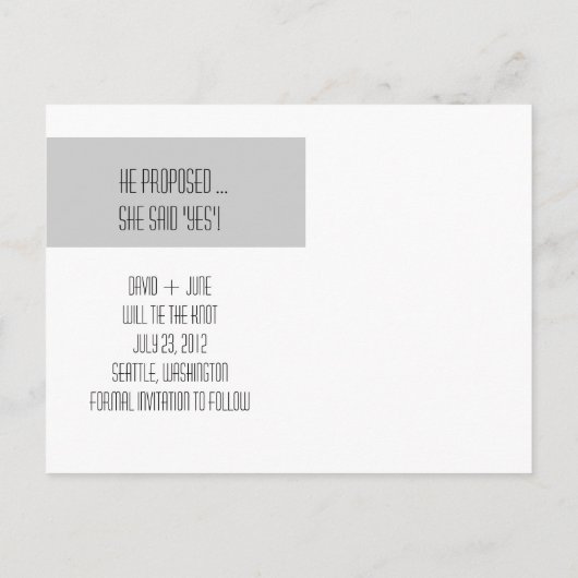 Essen, trinken und Verheiratet sein | Save The Dat Ankündigungspostkarte (Rückseite)