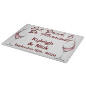 Essen, trinken und Verheiratet sein Schneidebrett (Ecke)