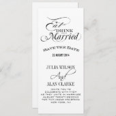 Essen, Trinken und Verheiratet sein Speichern Sie  Einladung (Vorne/Hinten)