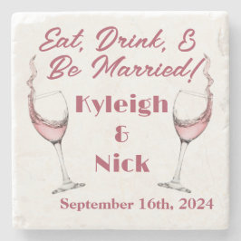 Essen, trinken und Verheiratet sein Steinuntersetzer