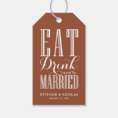 Essen, trinken und Verheiratet sein Terracotta Wed Geschenkanhänger (Vorderseite)