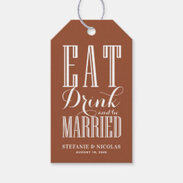 Essen, trinken und Verheiratet sein Terracotta Wed Geschenkanhänger